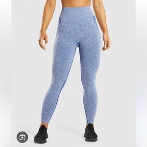 Gymshark High-Waisted Flex Leggings Blue Marl Size Medium